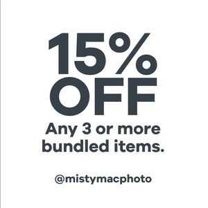 Bundle Any 3 Items Get 15% Off.